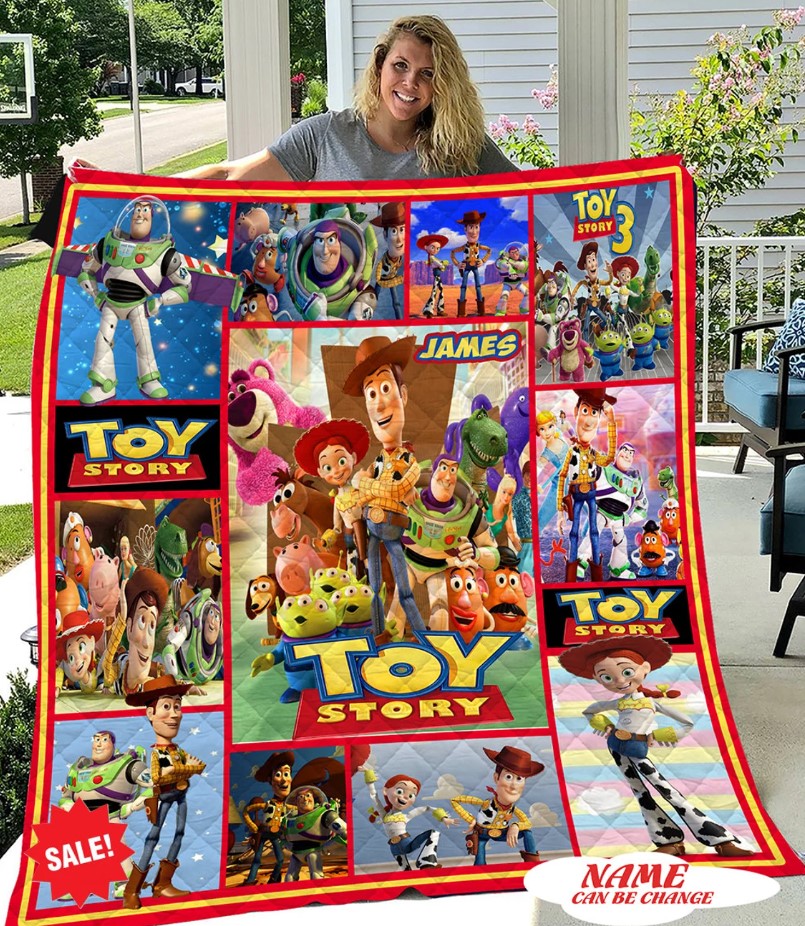 Personalized Toy Story Custom Quilt Blankets Toy Story Fan Gifttoy Story Blanket Sheriff Woody Blanket Buzz Lightyear Blanket